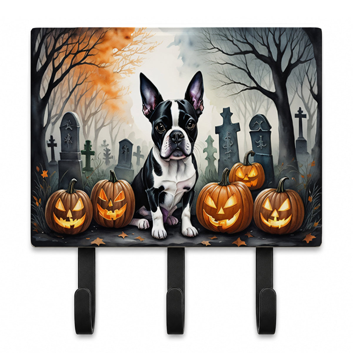 Caroline's Treasures Boston Terrier Dogs Ceramic Triple Wall Hook