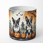 Caroline's Treasures DAC2023CDL Boston Terrier Spooky Halloween Decorative Soy Candle Nature Soy Wax Essential Oil Home Decor Ideal for Bedroom Kitchen Bath Office Gift, 10 oz