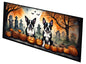 Caroline's Treasures Boston Terrier Spooky Halloween Runner Mat 28x58 Front Door Mat Indoor Outdoor Rugs for Entryway Hallway Foyer Non Slip Washable Wide Doormat