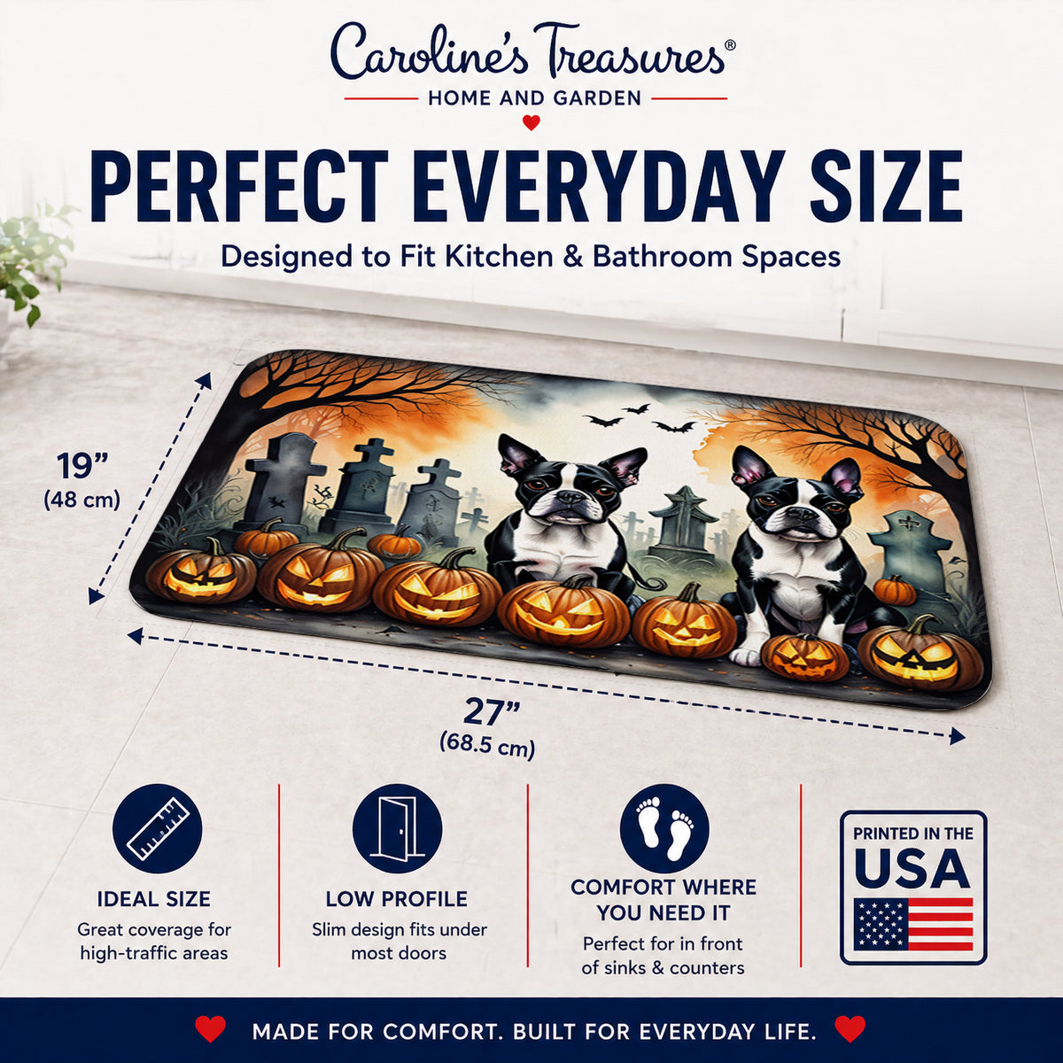 Caroline's Treasures Boston Terrier Dogs Memory Foam Mat 19x27