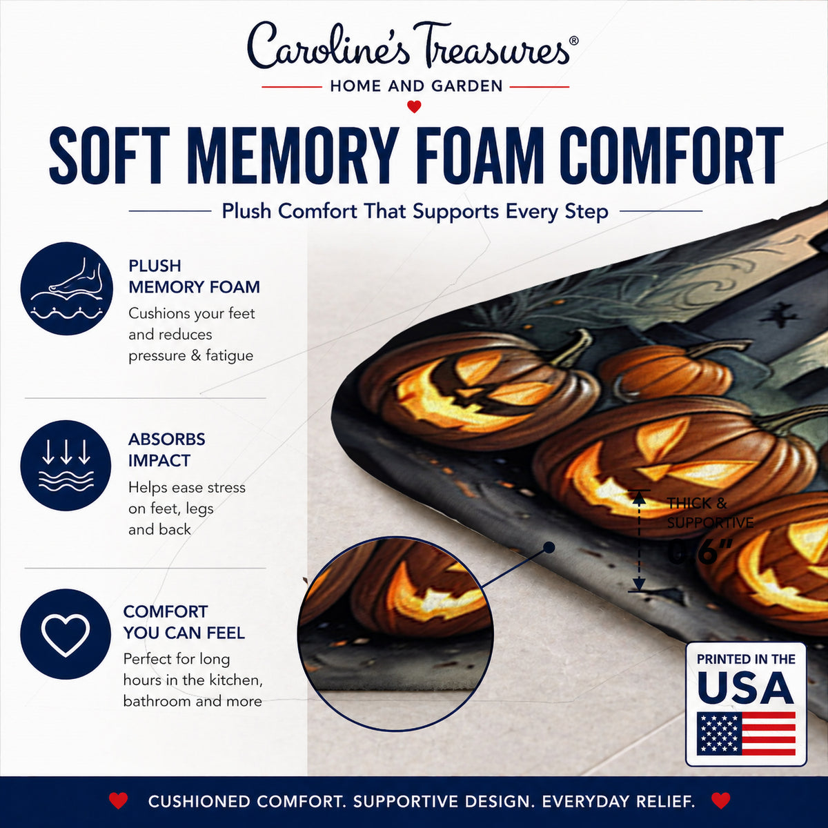 Caroline's Treasures Boston Terrier Dogs Memory Foam Mat 19x27