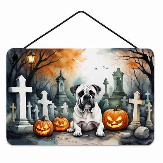Caroline's Treasures DAC2024DS812 Boxer Spooky Halloween Wall or Door Hanging Prints Aluminum Metal Sign Kitchen Wall Bar Bathroom Plaque Home Decor, 8x12, Multicolor
