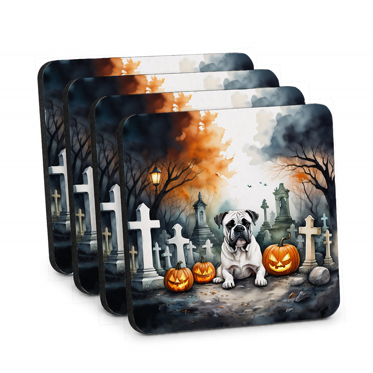Caroline's Treasures Boxer Dogs Foam Drink Coasters Set of 4 Absorbent