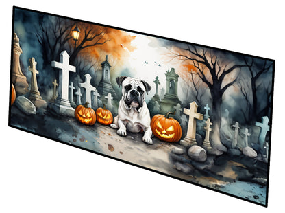 Caroline's Treasures Boxer Spooky Halloween Runner Mat 28x58 Front Door Mat Indoor Outdoor Rugs for Entryway Hallway Foyer Non Slip Washable Wide Doormat