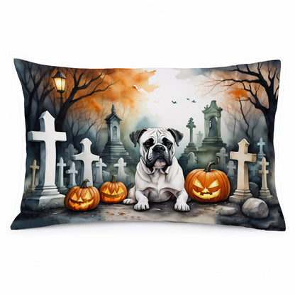 Caroline's Treasures DAC2024PILLOWCASE Boxer Spooky Halloween Fabric Standard Pillowcase Lightweight Super Soft Easy Care Decorative Artwork Pillowcase, Standard