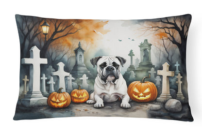 Caroline's Treasures DAC2024PW1216 Boxer Spooky Halloween Fabric Decorative Pillow Machine Washable, Indoor Outdoor Decorative Pillow for Couch, Bed or Patio, 12HX16W