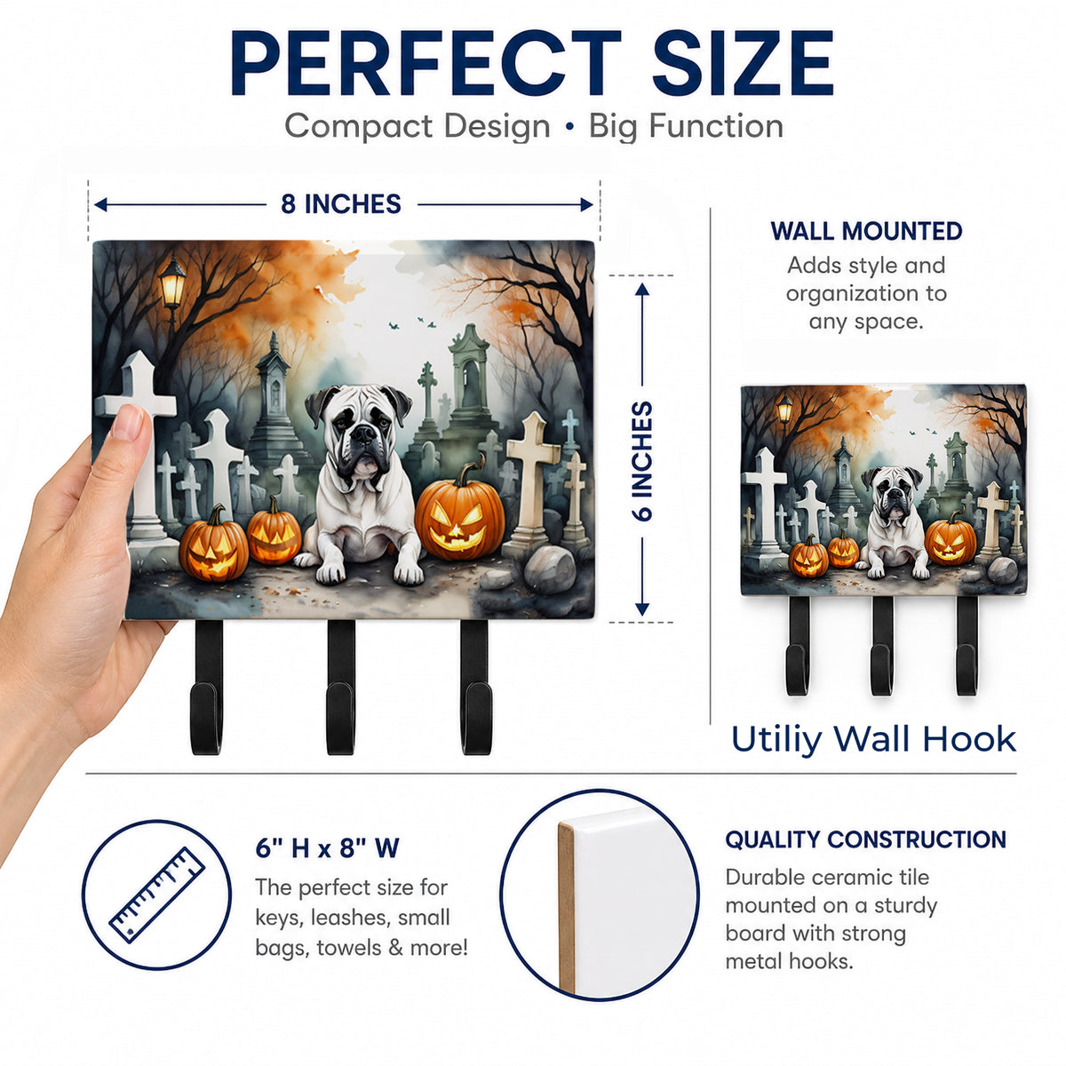Caroline's Treasures Boxer Dogs Halloween Ceramic Triple Wall Hook