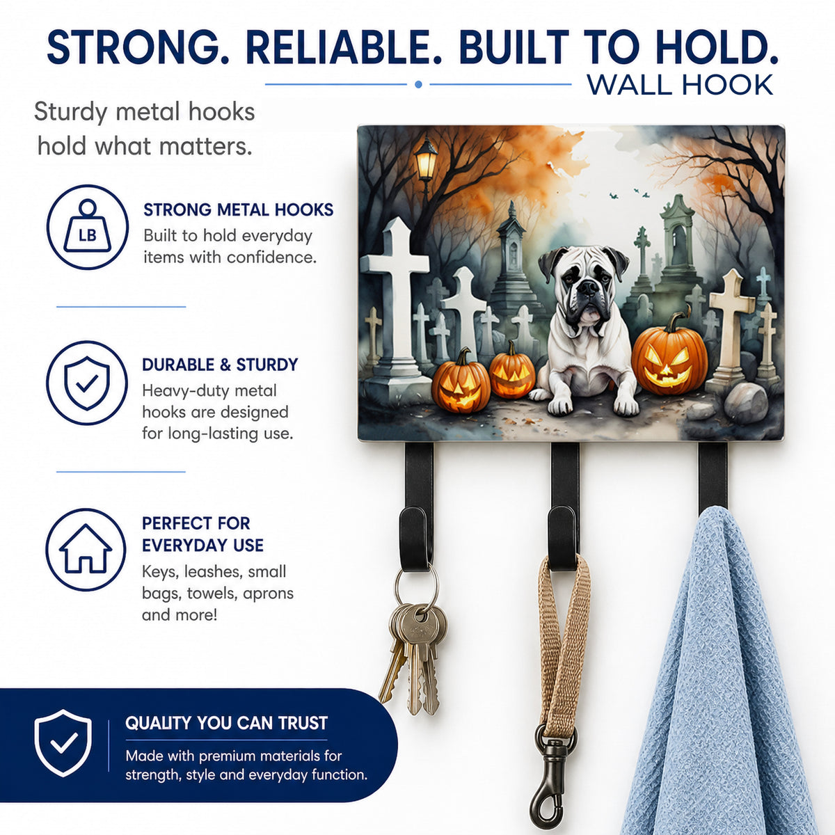 Caroline's Treasures Boxer Dogs Halloween Ceramic Triple Wall Hook
