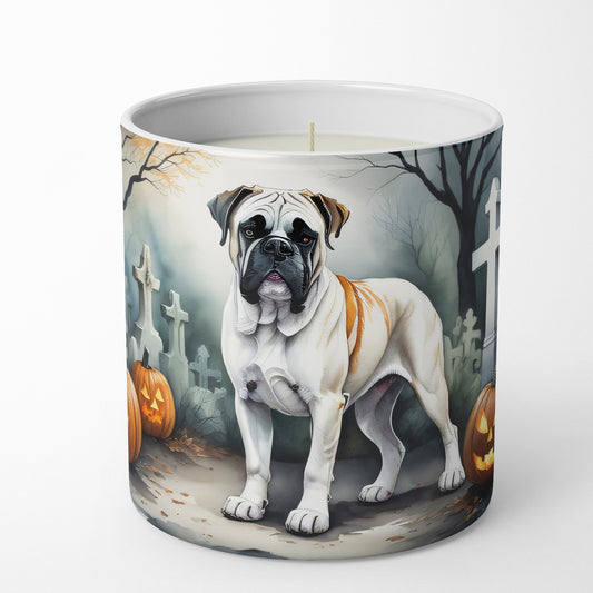 Caroline's Treasures DAC2025CDL Boxer Spooky Halloween Decorative Soy Candle Nature Soy Wax Essential Oil Home Decor Ideal for Bedroom Kitchen Bath Office Gift, 10 oz