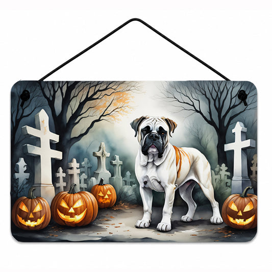 Caroline's Treasures DAC2025DS812 Boxer Spooky Halloween Wall or Door Hanging Prints Aluminum Metal Sign Kitchen Wall Bar Bathroom Plaque Home Decor, 8x12, Multicolor