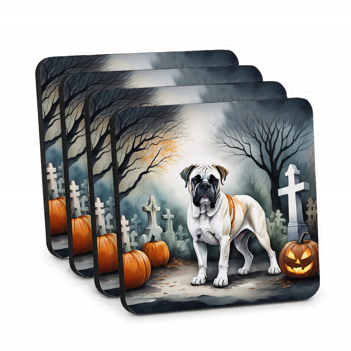 Caroline's Treasures Boxer Dogs Foam Drink Coasters Set of 4 Absorbent