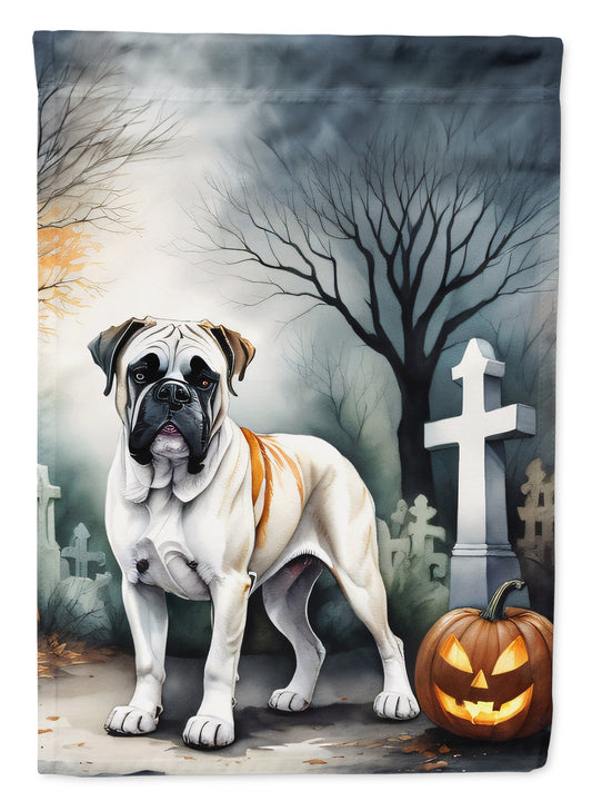 Caroline's Treasures DAC2025GF Boxer Spooky Halloween Garden Flag Mailbox Flag Decorative Yard Flag Banner Outside Patio Artwork Yard Flower Beds, Garden Size, Multicolor
