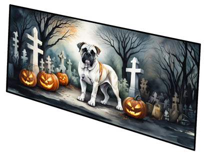 Caroline's Treasures Boxer Spooky Halloween Runner Mat 28x58 Front Door Mat Indoor Outdoor Rugs for Entryway Hallway Foyer Non Slip Washable Wide Doormat