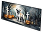 Caroline's Treasures Boxer Spooky Halloween Runner Mat 28x58 Front Door Mat Indoor Outdoor Rugs for Entryway Hallway Foyer Non Slip Washable Wide Doormat