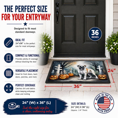 Caroline's Treasures DAC2025JMAT Boxer Spooky Halloween Indoor or Outdoor Mat 24x36 Front Door Mat Indoor Outdoor Rugs for Entryway, Non Slip Washable Low Pile, 24H X 36W