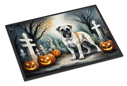 Caroline's Treasures DAC2025MAT Boxer Spooky Halloween Doormat 18x27 Front Door Mat Indoor Outdoor Rugs for Entryway, Non Slip Washable Low Pile, 18H X 27W