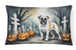 Caroline's Treasures DAC2025PW1216 Boxer Spooky Halloween Fabric Decorative Pillow Machine Washable, Indoor Outdoor Decorative Pillow for Couch, Bed or Patio, 12HX16W