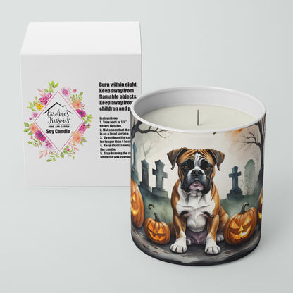 Caroline's Treasures DAC2026CDL Boxer Spooky Halloween Decorative Soy Candle Nature Soy Wax Essential Oil Home Decor Ideal for Bedroom Kitchen Bath Office Gift, 10 oz