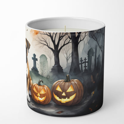 Caroline's Treasures DAC2026CDL Boxer Spooky Halloween Decorative Soy Candle Nature Soy Wax Essential Oil Home Decor Ideal for Bedroom Kitchen Bath Office Gift, 10 oz