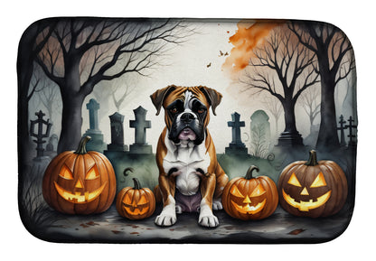 Caroline's Treasures DAC2026DDM Boxer Spooky Halloween Dish Drying Mat Absorbent Dish Drying Mat Pad for Kitchen Counter Dish Drainer Mat for Countertop, 14 x 21, Multicolor