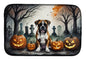 Caroline's Treasures DAC2026DDM Boxer Spooky Halloween Dish Drying Mat Absorbent Dish Drying Mat Pad for Kitchen Counter Dish Drainer Mat for Countertop, 14 x 21, Multicolor