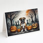 Caroline's Treasures DAC2026GCA7P Boxer Spooky Halloween Greeting Cards and Envelopes Pack of 8 Blank Cards with Envelopes Whimsical A7 Size 5x7 Blank Greeting Cards