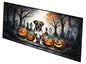 Caroline's Treasures Boxer Spooky Halloween Runner Mat 28x58 Front Door Mat Indoor Outdoor Rugs for Entryway Hallway Foyer Non Slip Washable Wide Doormat