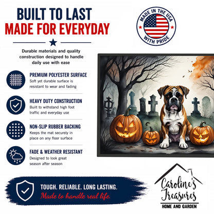 Caroline's Treasures DAC2026JMAT Boxer Spooky Halloween Indoor or Outdoor Mat 24x36 Front Door Mat Indoor Outdoor Rugs for Entryway, Non Slip Washable Low Pile, 24H X 36W