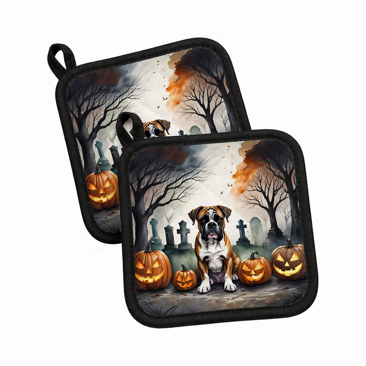 Caroline's Treasures Boxer Dogs Set of 2 Kitchen Pot Holders