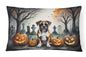 Caroline's Treasures DAC2026PW1216 Boxer Spooky Halloween Fabric Decorative Pillow Machine Washable, Indoor Outdoor Decorative Pillow for Couch, Bed or Patio, 12HX16W