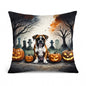 Caroline's Treasures DAC2026PW1818 Boxer Spooky Halloween Fabric Decorative Pillow Machine Washable, Indoor Outdoor Decorative Pillow for Couch, Bed or Patio, 18Hx18W