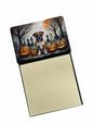Caroline's Treasures Boxer Spooky Halloween Sticky Note Holder Refillable Dispenser Self-Sticky Note Pads, Memo Pads Blank Desk Accessories