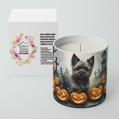 Caroline's Treasures DAC2027CDL Cairn Terrier Spooky Halloween Decorative Soy Candle Nature Soy Wax Essential Oil Home Decor Ideal for Bedroom Kitchen Bath Office Gift, 10 oz