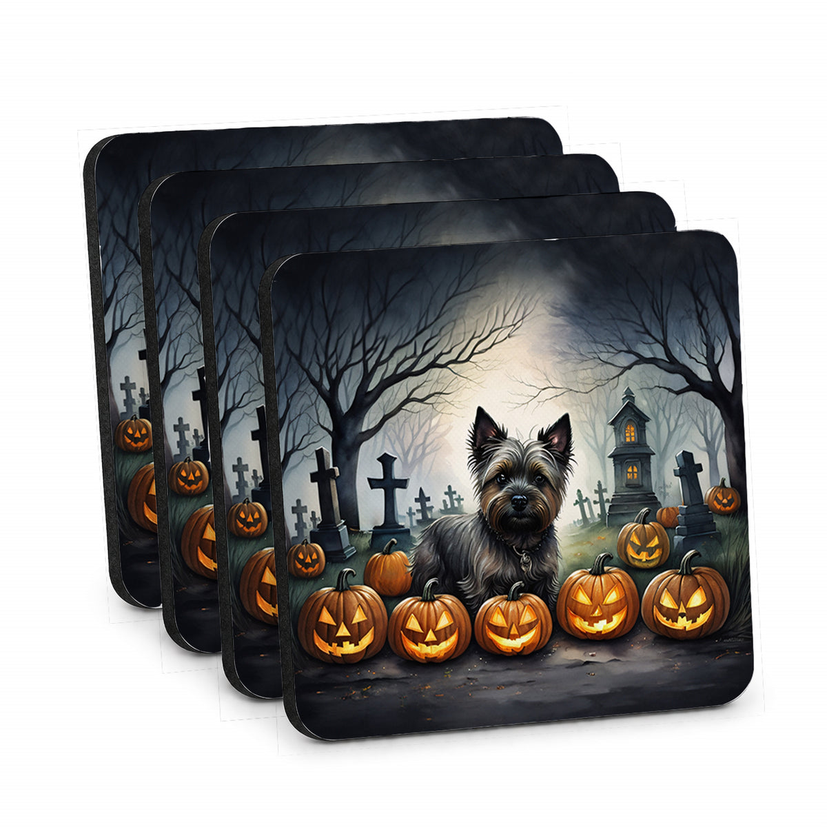Caroline's Treasures Cairn Terrier Dogs Foam Drink Coasters Set of 4