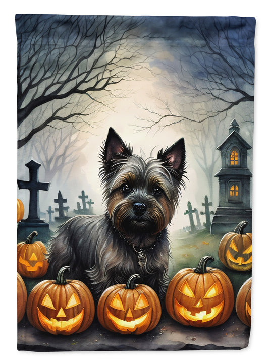 Caroline's Treasures DAC2027GF Cairn Terrier Spooky Halloween Garden Flag Mailbox Flag Decorative Yard Flag Banner Outside Patio Artwork Yard Flower Beds, Garden Size, Multicolor