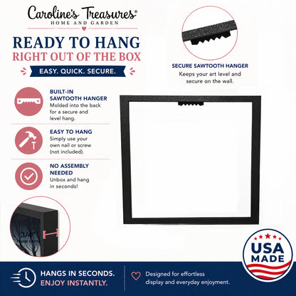Caroline's Treasures Cairn Terrier Dogs Framed Metal Wall Art 8 x 8 Inch