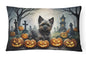 Caroline's Treasures DAC2027PW1216 Cairn Terrier Spooky Halloween Fabric Decorative Pillow Machine Washable, Indoor Outdoor Decorative Pillow for Couch, Bed or Patio, 12HX16W