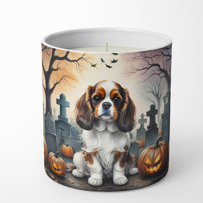 Caroline's Treasures DAC2028CDL Cavalier Spaniel Spooky Halloween Decorative Soy Candle Nature Soy Wax Essential Oil Home Decor Ideal for Bedroom Kitchen Bath Office Gift, 10 oz