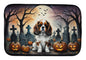 Caroline's Treasures DAC2028DDM Cavalier Spaniel Spooky Halloween Dish Drying Mat Absorbent Dish Drying Mat Pad for Kitchen Counter Dish Drainer Mat for Countertop, 14 x 21, Multicolor
