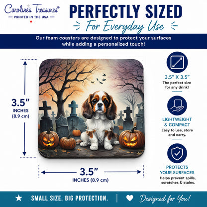 Caroline's Treasures Cavalier Spaniel Dogs Foam Drink Coasters Set of 4