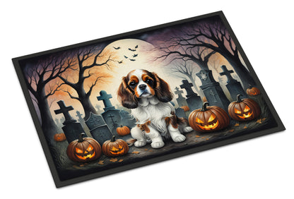 Caroline's Treasures DAC2028JMAT Cavalier Spaniel Spooky Halloween Indoor or Outdoor Mat 24x36 Front Door Mat Indoor Outdoor Rugs for Entryway, Non Slip Washable Low Pile, 24H X 36W