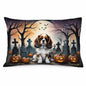 Caroline's Treasures DAC2028PILLOWCASE Cavalier Spaniel Spooky Halloween Fabric Standard Pillowcase Lightweight Super Soft Easy Care Decorative Artwork Pillowcase, Standard