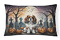 Caroline's Treasures DAC2028PW1216 Cavalier Spaniel Spooky Halloween Fabric Decorative Pillow Machine Washable, Indoor Outdoor Decorative Pillow for Couch, Bed or Patio, 12HX16W