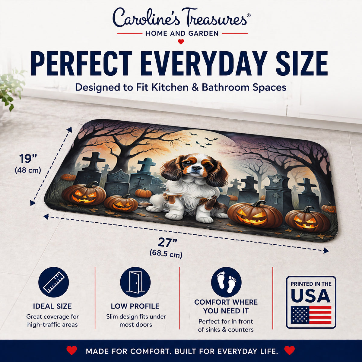 Caroline's Treasures Cavalier Spaniel Dogs Memory Foam Mat 19x27