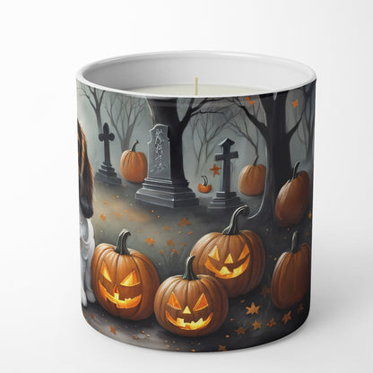 Caroline's Treasures DAC2029CDL Cavalier Spaniel Spooky Halloween Decorative Soy Candle Nature Soy Wax Essential Oil Home Decor Ideal for Bedroom Kitchen Bath Office Gift, 10 oz