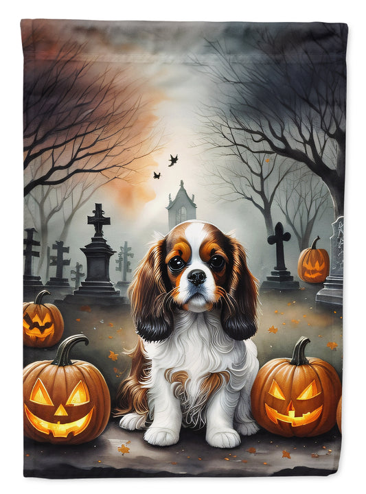 Caroline's Treasures DAC2029CHF Cavalier Spaniel Spooky Halloween House Flag Large Porch Sleeve Pole Decorative Outside Yard Banner Artwork Wall Hanging, Polyester, House Size, Multicolor