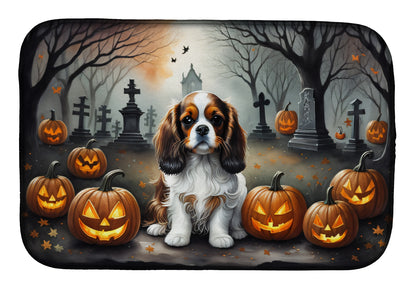 Caroline's Treasures DAC2029DDM Cavalier Spaniel Spooky Halloween Dish Drying Mat Absorbent Dish Drying Mat Pad for Kitchen Counter Dish Drainer Mat for Countertop, 14 x 21, Multicolor