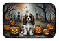 Caroline's Treasures DAC2029DDM Cavalier Spaniel Spooky Halloween Dish Drying Mat Absorbent Dish Drying Mat Pad for Kitchen Counter Dish Drainer Mat for Countertop, 14 x 21, Multicolor