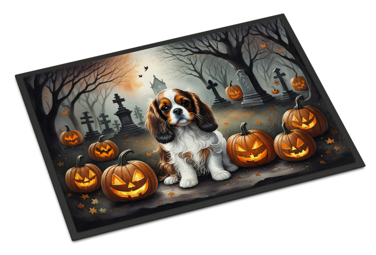Caroline's Treasures DAC2029JMAT Cavalier Spaniel Spooky Halloween Indoor or Outdoor Mat 24x36 Front Door Mat Indoor Outdoor Rugs for Entryway, Non Slip Washable Low Pile, 24H X 36W