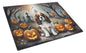 Caroline's Treasures DAC2029LCB Cavalier Spaniel Spooky Halloween Glass Cutting Board Large Decorative Tempered Glass Kitchen Cutting and Serving Board Large Size Chopping Board